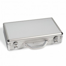 Lucky Case portable aluminum coin case with 6 coin trays silver